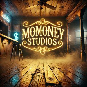 MoMoney Studios neon sign