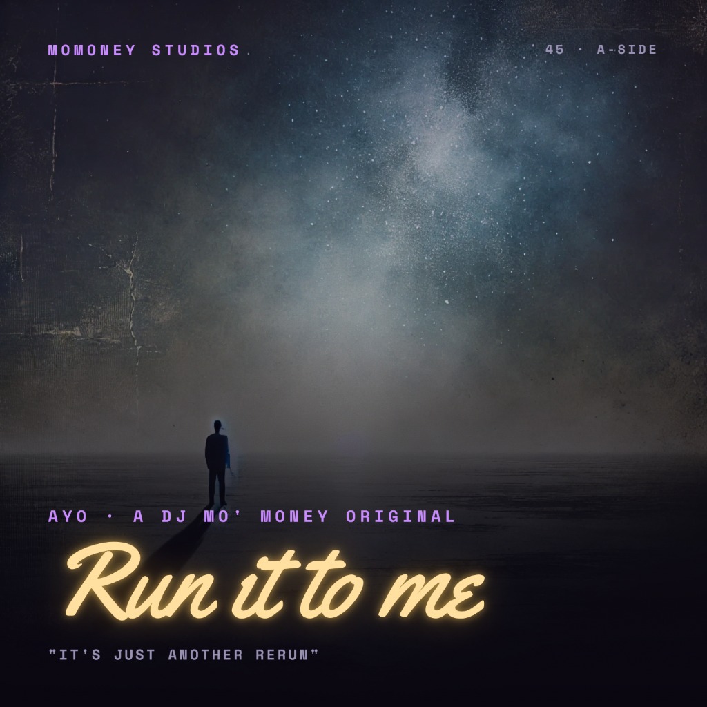 Run It To Me single artwork — lone figure in fog under a night sky
